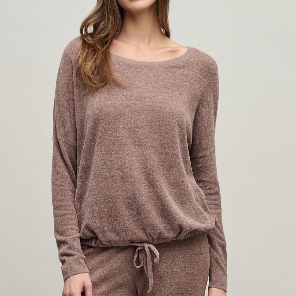 Barefoot Dreams CozyChic Ultra Lite Slouchy Pullover Like New XS Sable